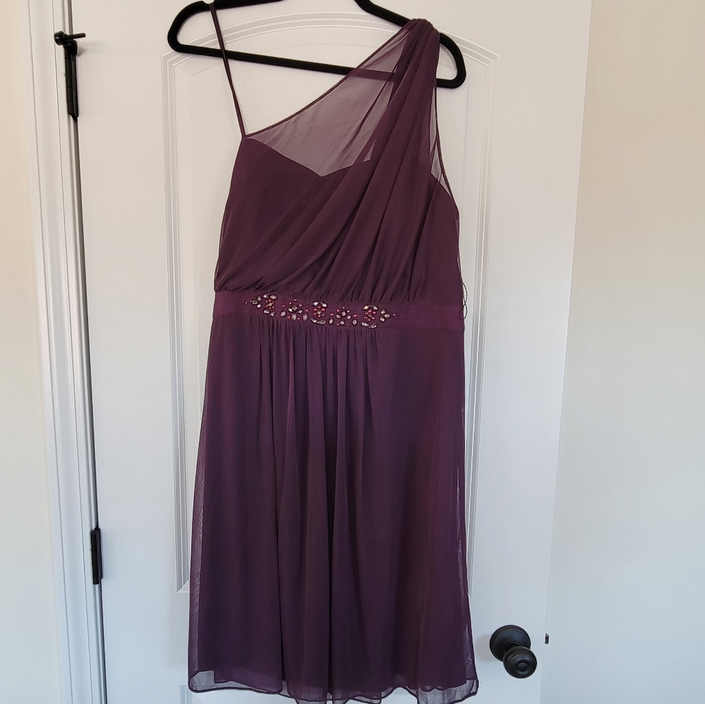 Pum One Shoulder Bridesmaid Dress David's Bridal Size 16 NWT